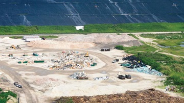 Aerial view of landfill